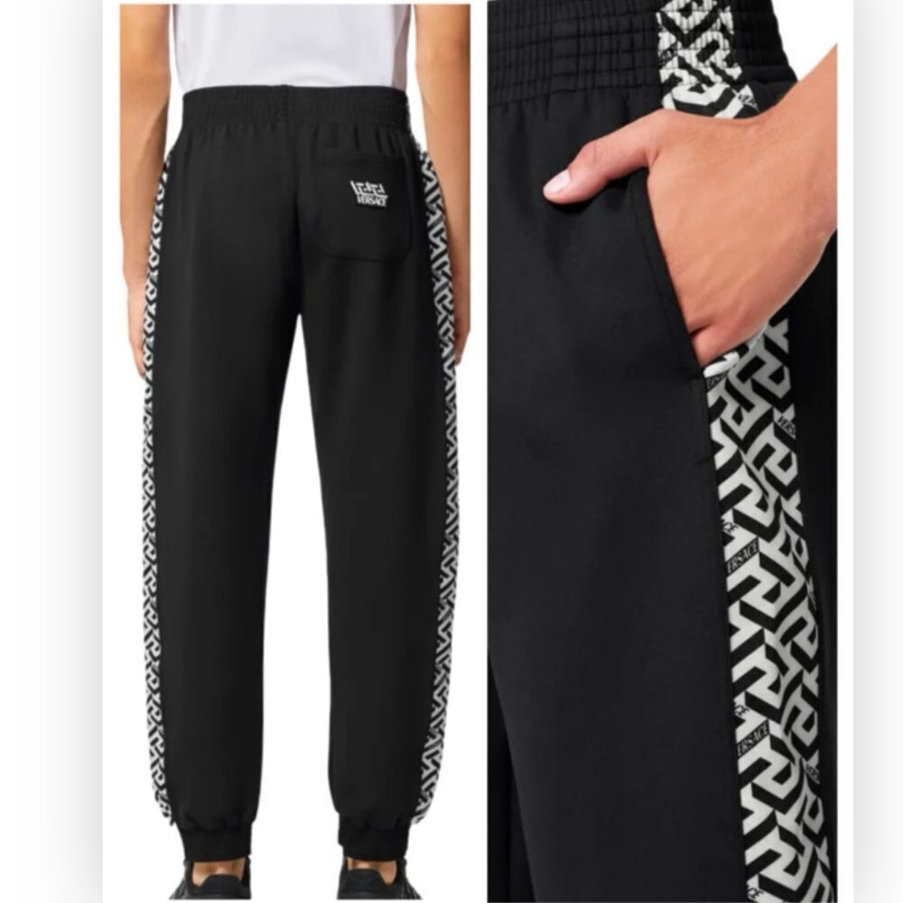 VERSACE Greca Signature Accent Gym Sweatpants $625